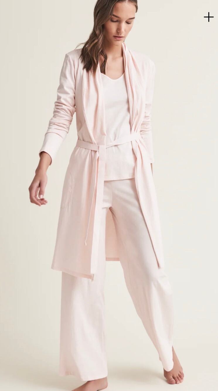 SKIN Organic Pima Cotton Coleen Robe Size 3 in Pearl Pink
